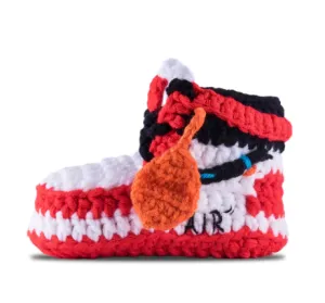 J1 Crochet Baby Shoes Red