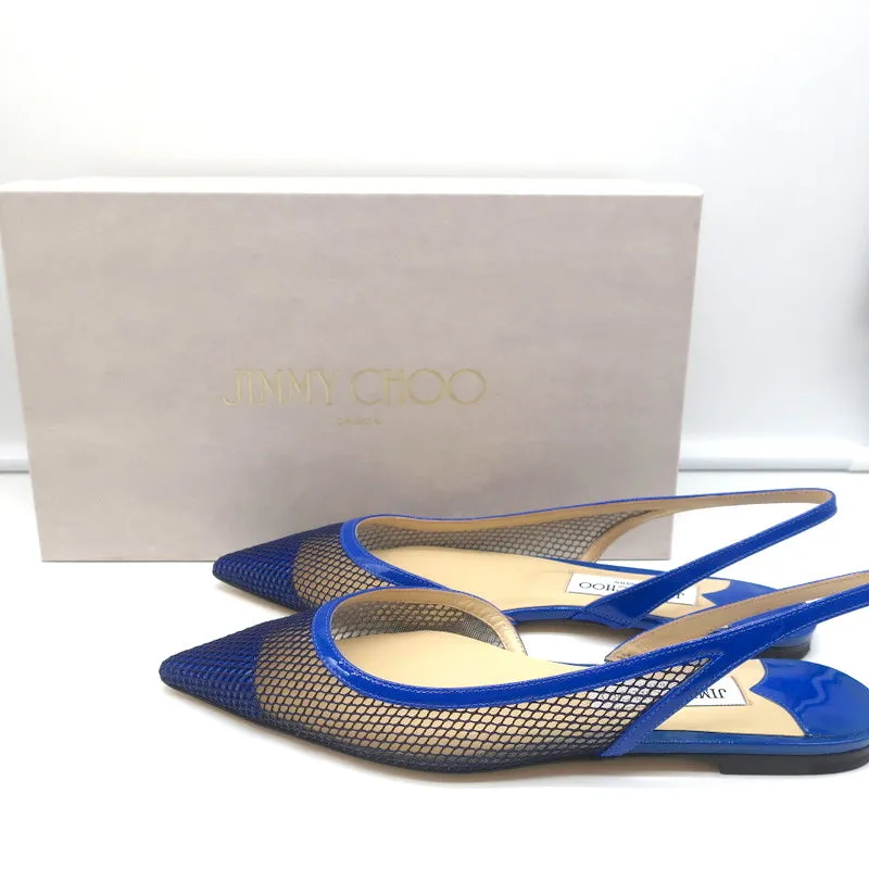 Jimmy Choo Fetto Escarpins à Lanière Bleu Électrique Verni & Mesh Taille 37.5 NEUF