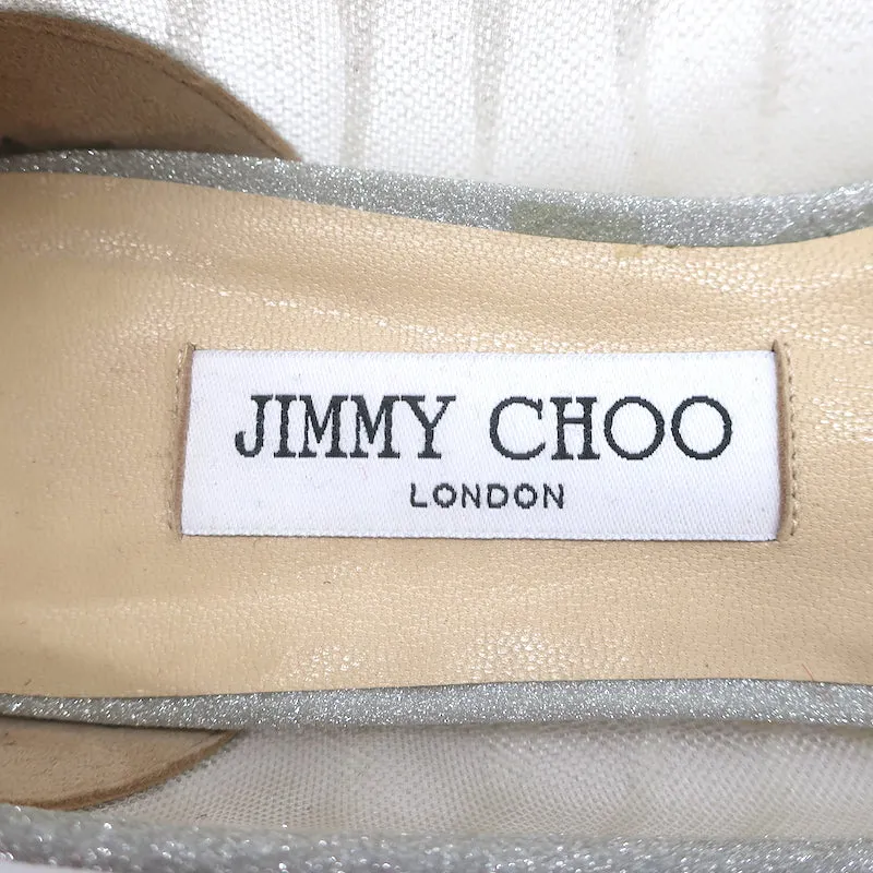 Jimmy Choo Love Escarpins à bouts pointus en tulle pailleté argenté taille 39