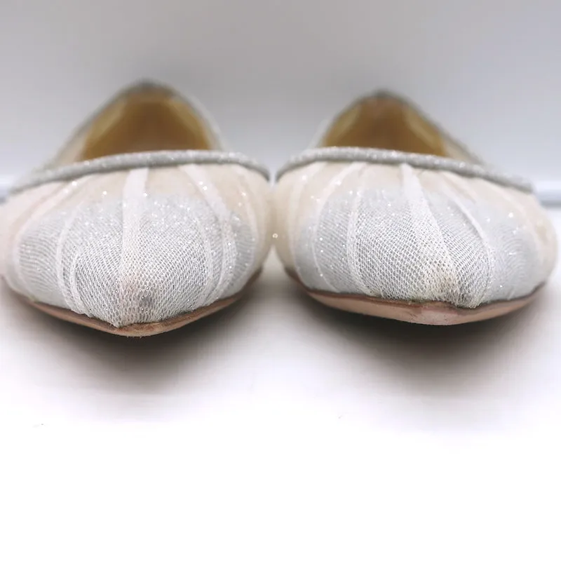 Jimmy Choo Love Escarpins à bouts pointus en tulle pailleté argenté taille 39