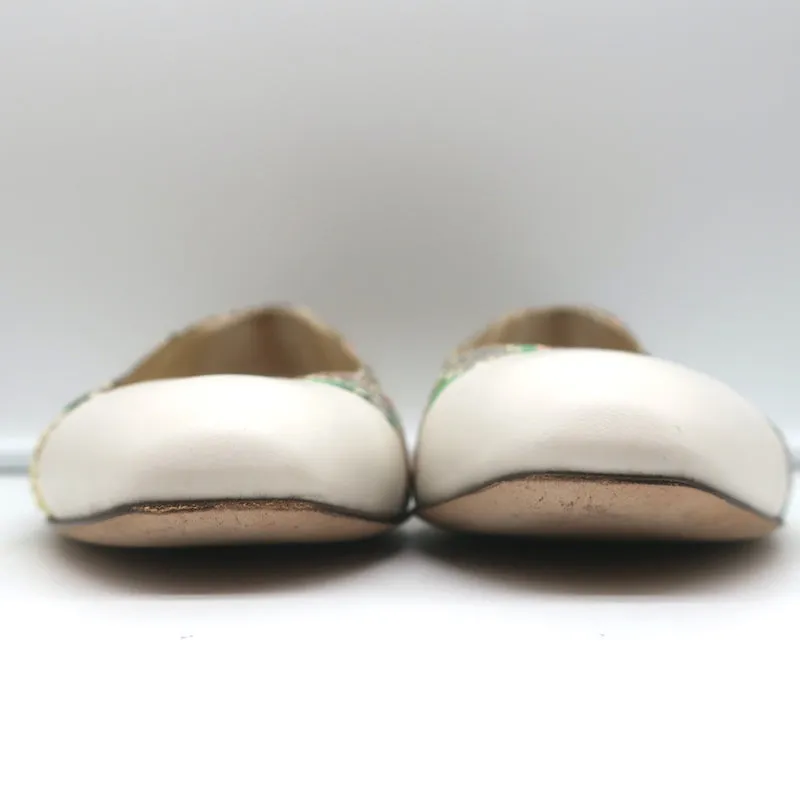 Jimmy Choo Watson Ballerines à Bout Capitonné en Cuir Imprimé Serpent Taille 38