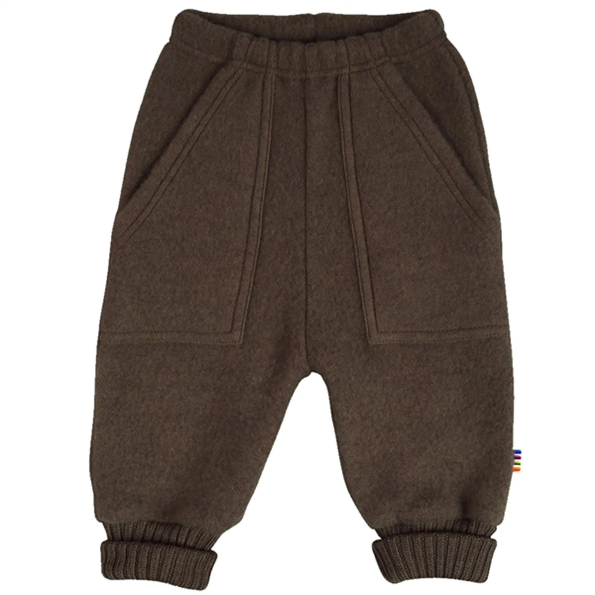 Joha Pantalon large en laine foncé écorce Joha