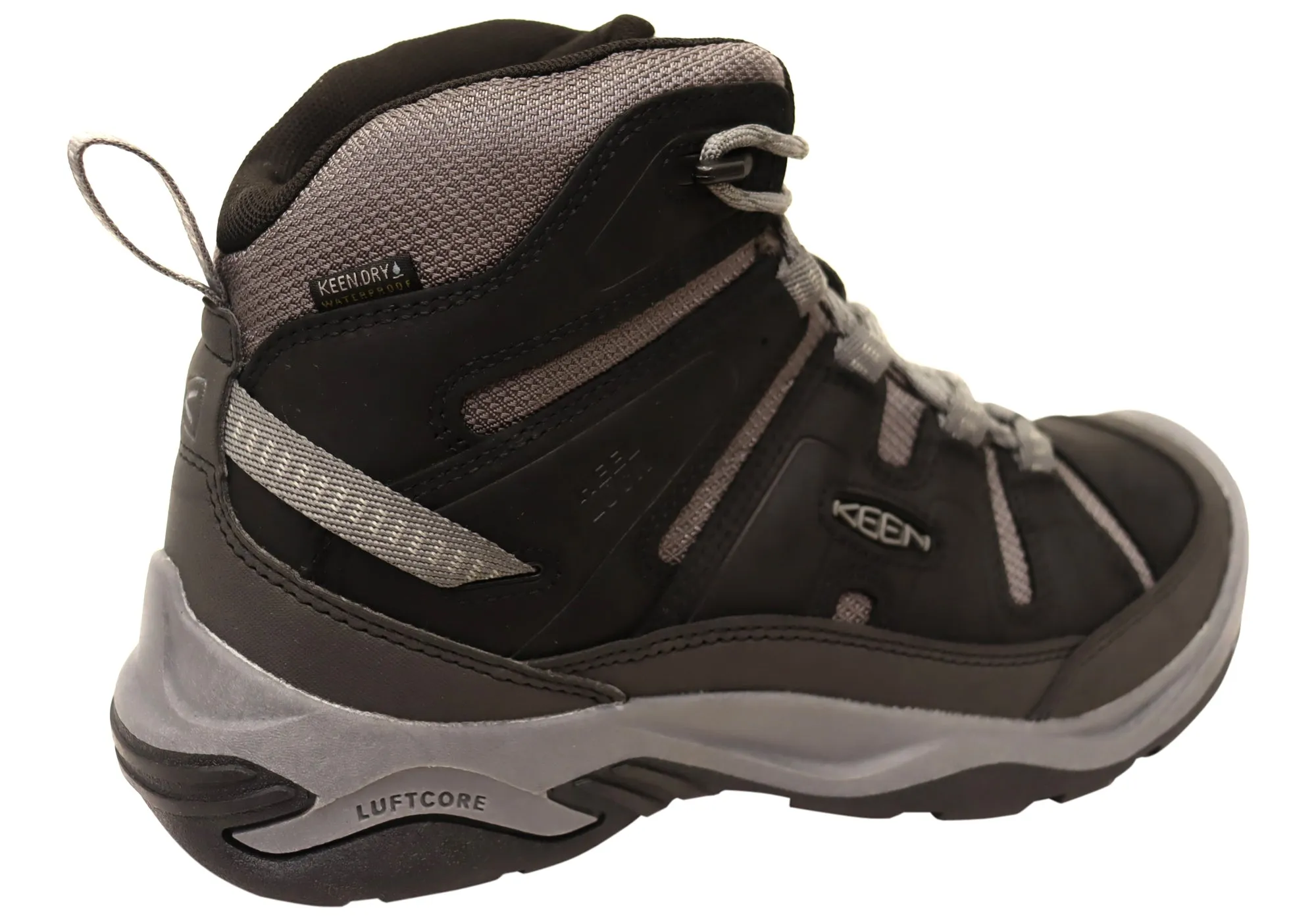Chaussures de randonnée imperméables Keen Circadia Mid pour hommes en cuir à large ajustement