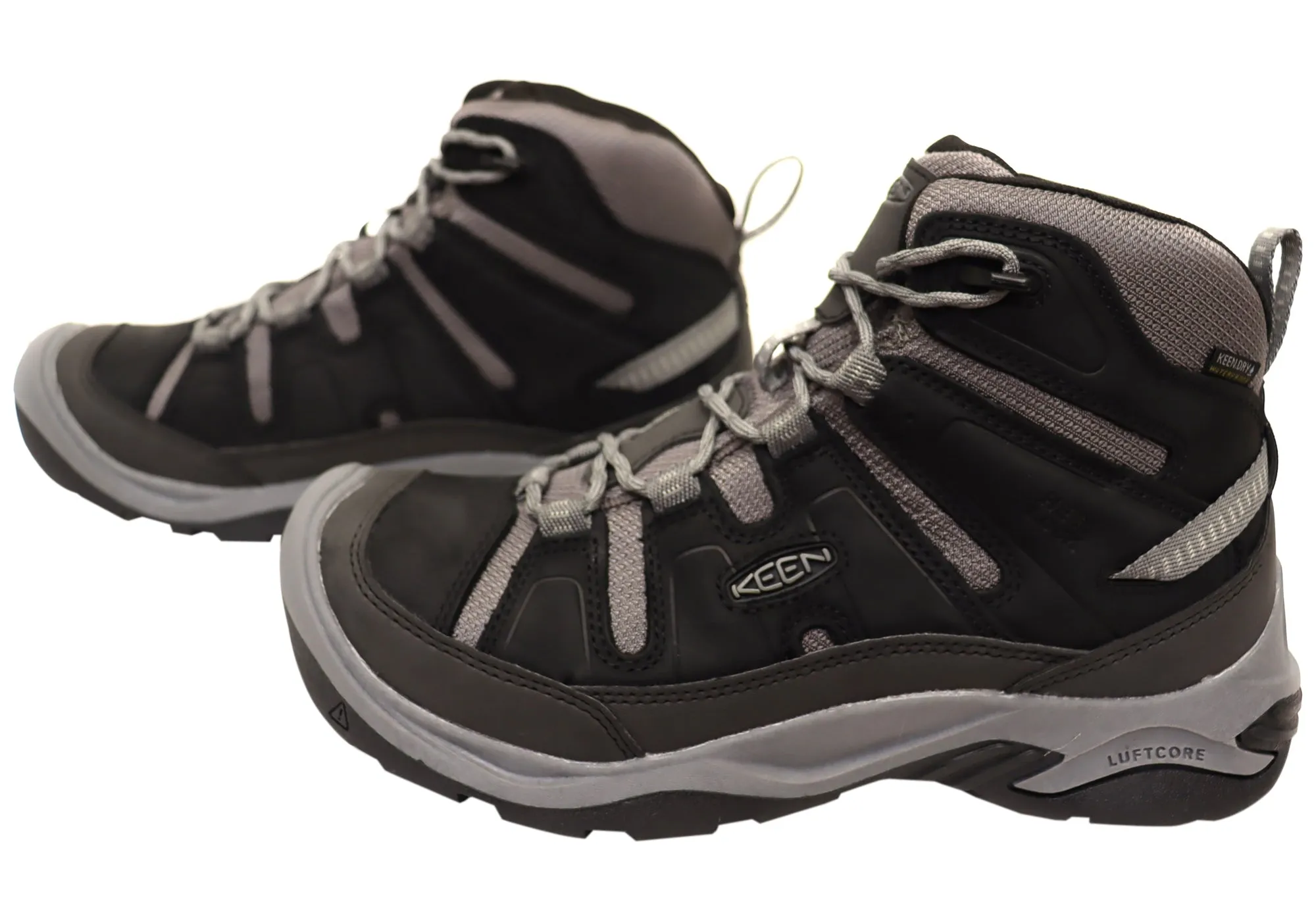 Chaussures de randonnée imperméables Keen Circadia Mid pour hommes en cuir à large ajustement