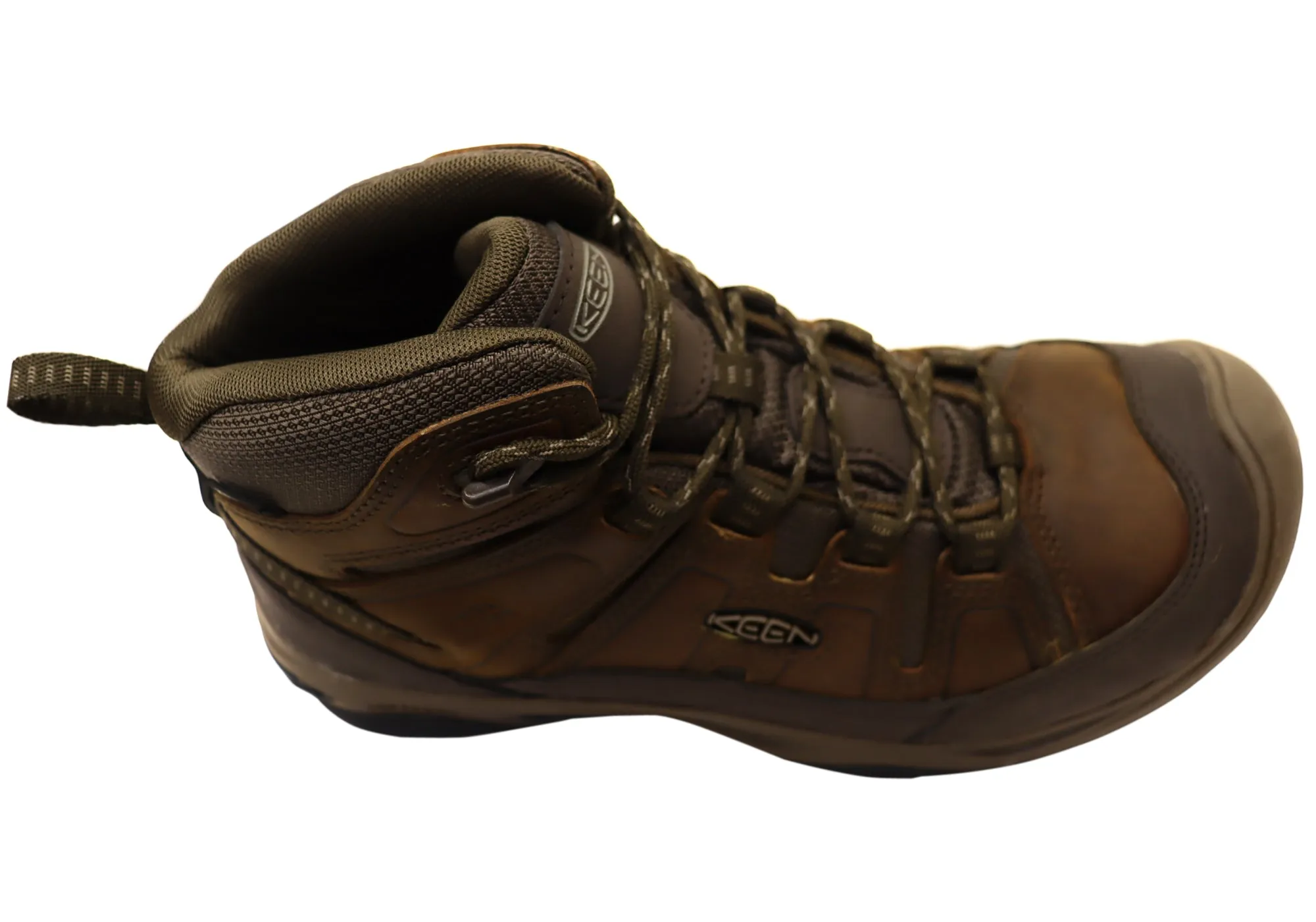 Chaussures de randonnée imperméables Keen Circadia Mid pour hommes en cuir à large ajustement