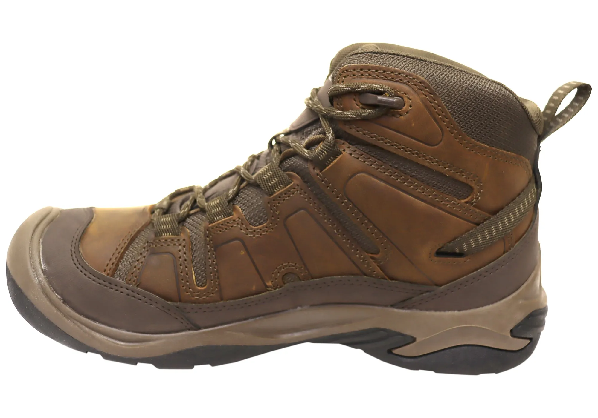 Chaussures de randonnée imperméables Keen Circadia Mid pour hommes en cuir à large ajustement