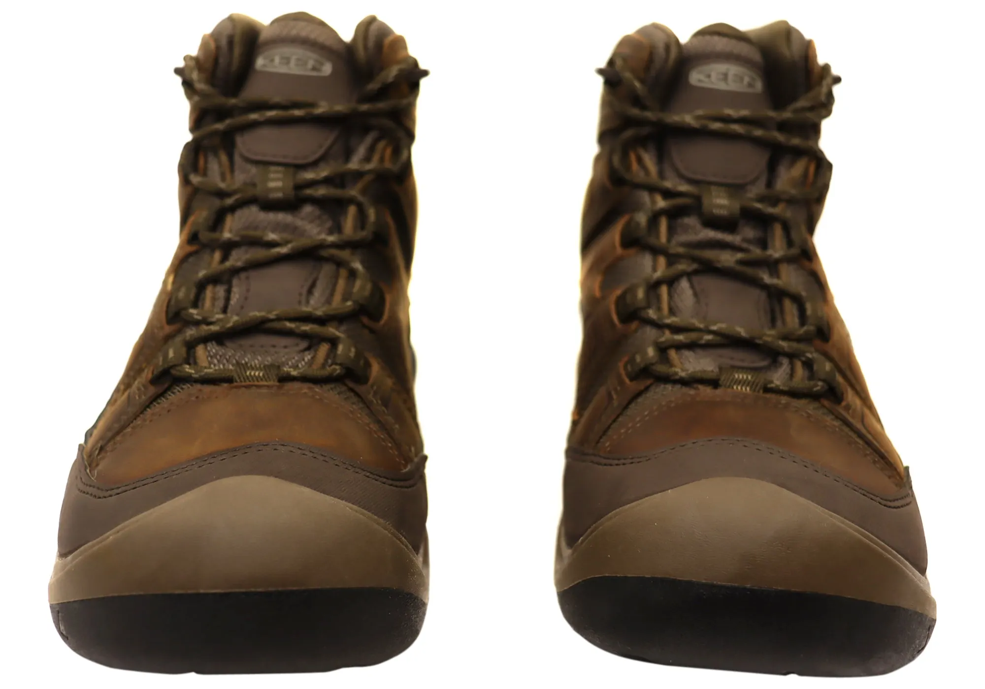 Chaussures de randonnée imperméables Keen Circadia Mid pour hommes en cuir à large ajustement