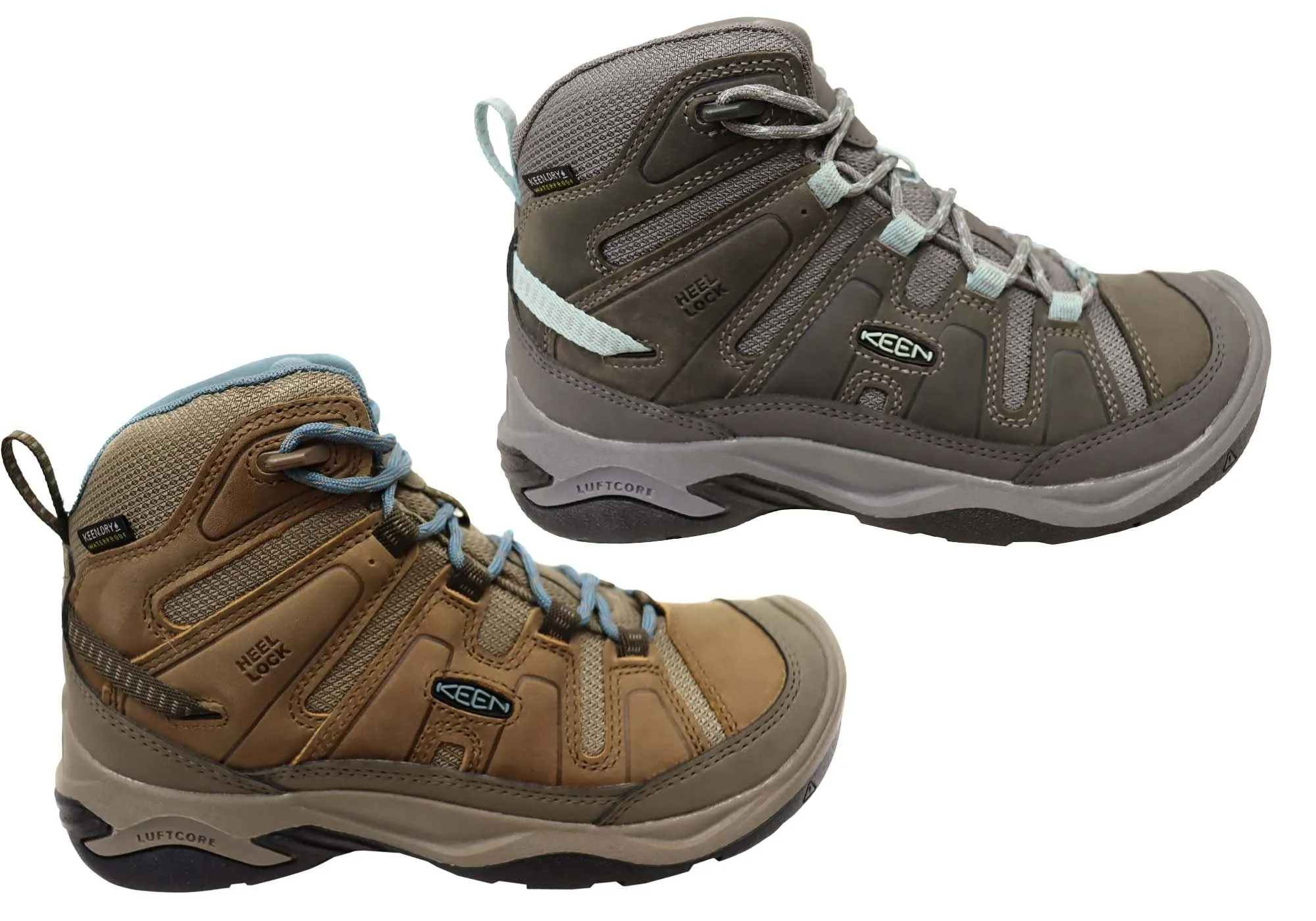 Bottes de randonnée imperméables larges pour femmes Keen Circadia Mid en cuir