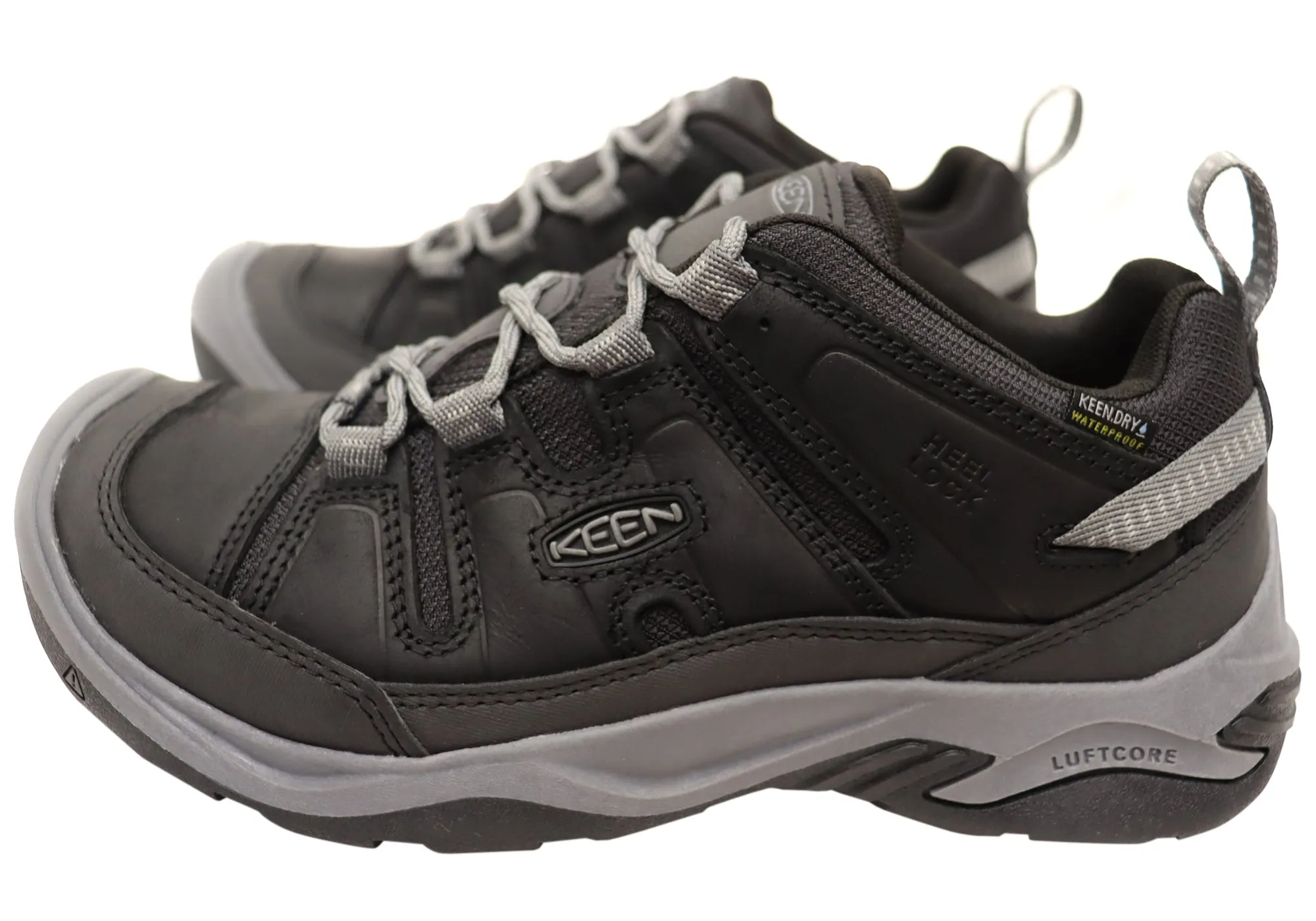 Chaussures de randonnée larges imperméables pour hommes en cuir Keen Circadia