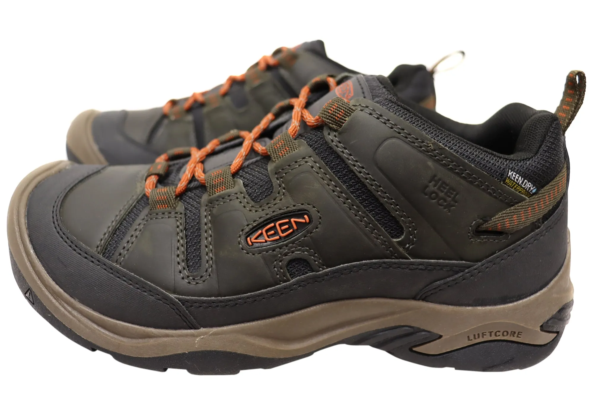Chaussures de randonnée larges imperméables pour hommes en cuir Keen Circadia