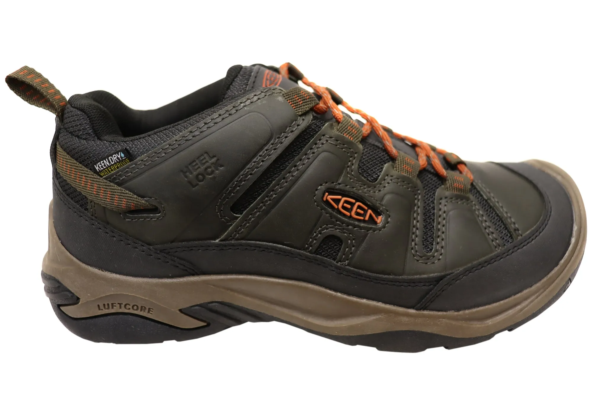 Chaussures de randonnée larges imperméables pour hommes en cuir Keen Circadia