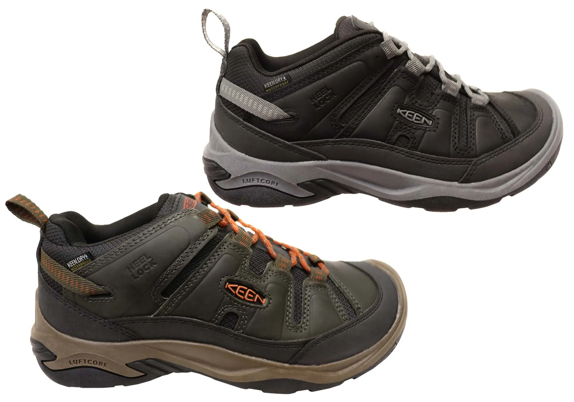 Chaussures de randonnée larges imperméables pour hommes en cuir Keen Circadia