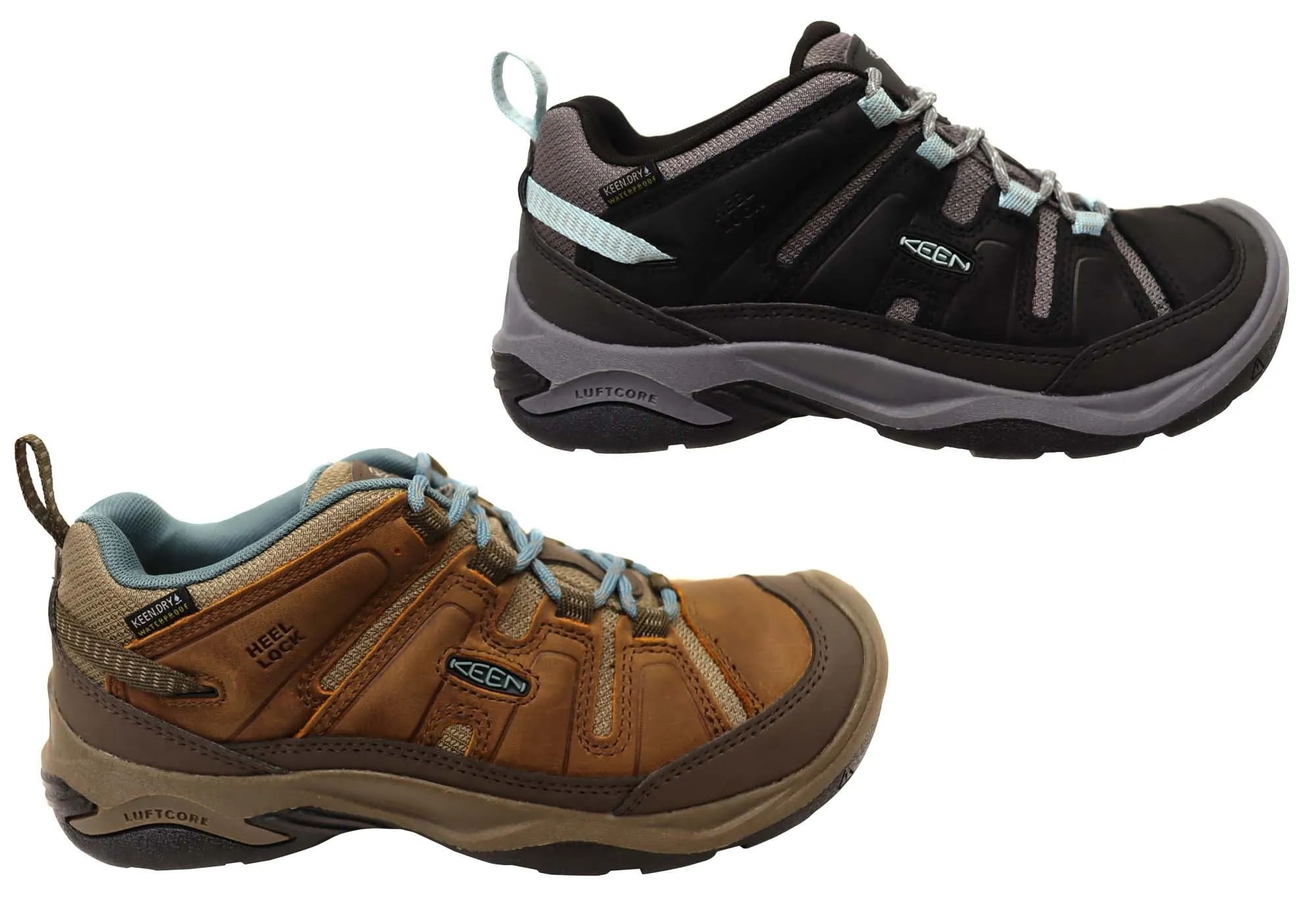 Chaussures de randonnée larges imperméables pour femmes en cuir Keen Circadia