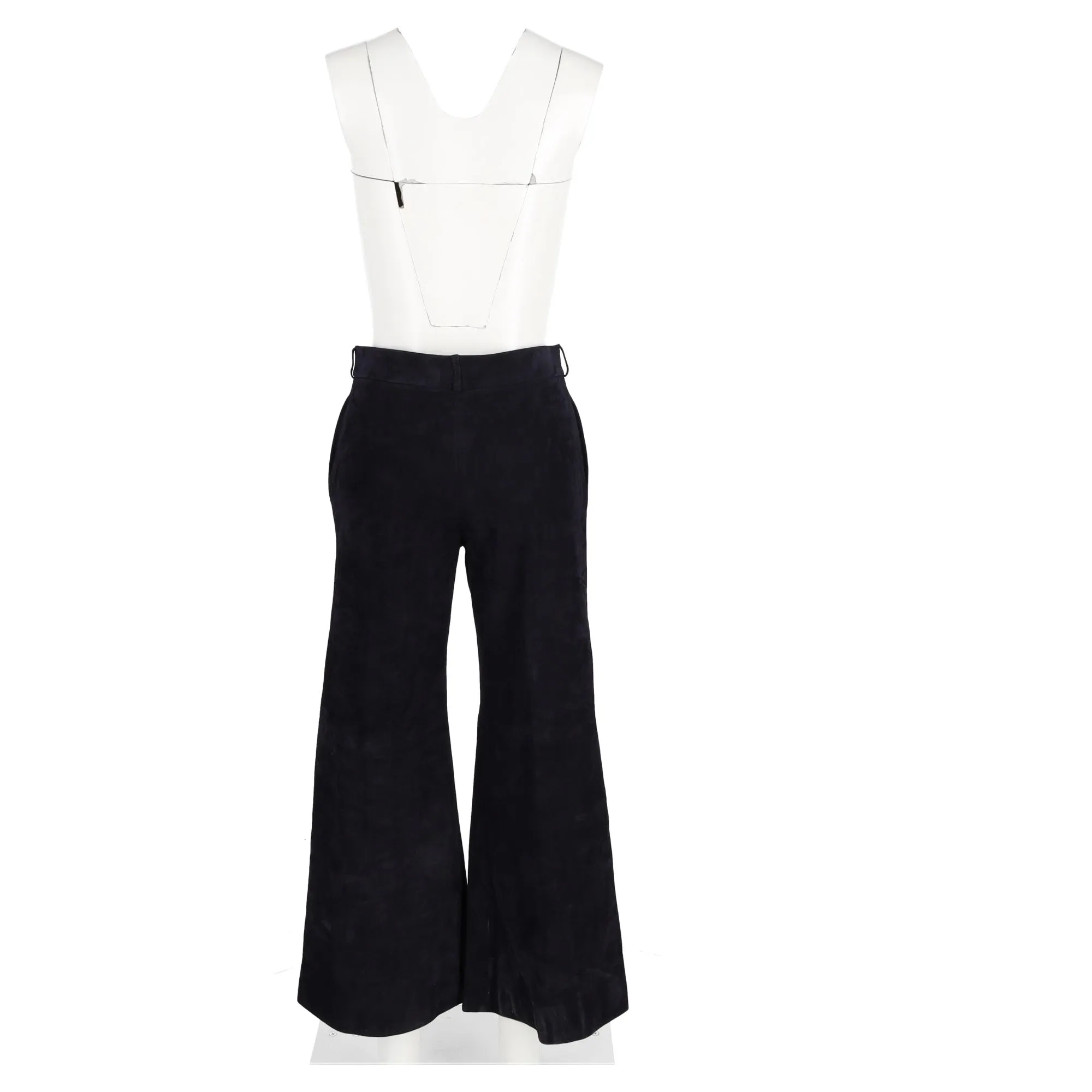 Pantalon cloche à taille haute Khaite en daim noir