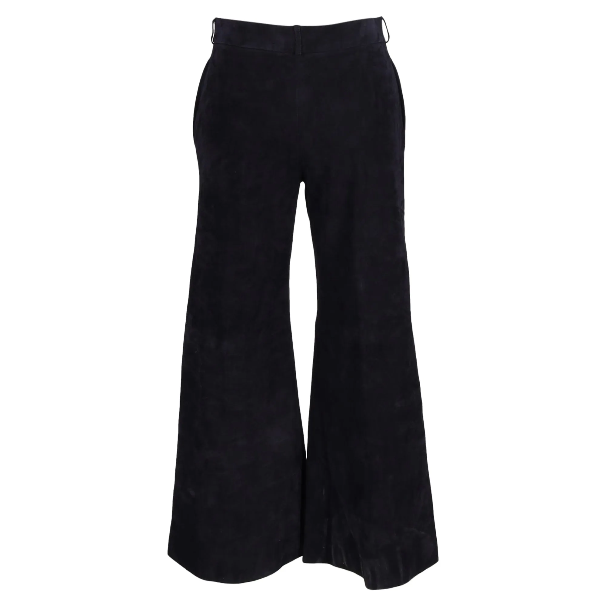 Pantalon cloche à taille haute Khaite en daim noir
