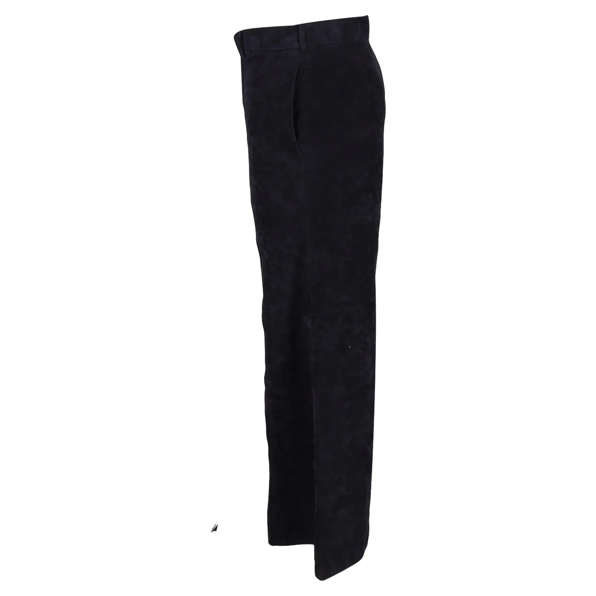 Pantalon cloche à taille haute Khaite en daim noir