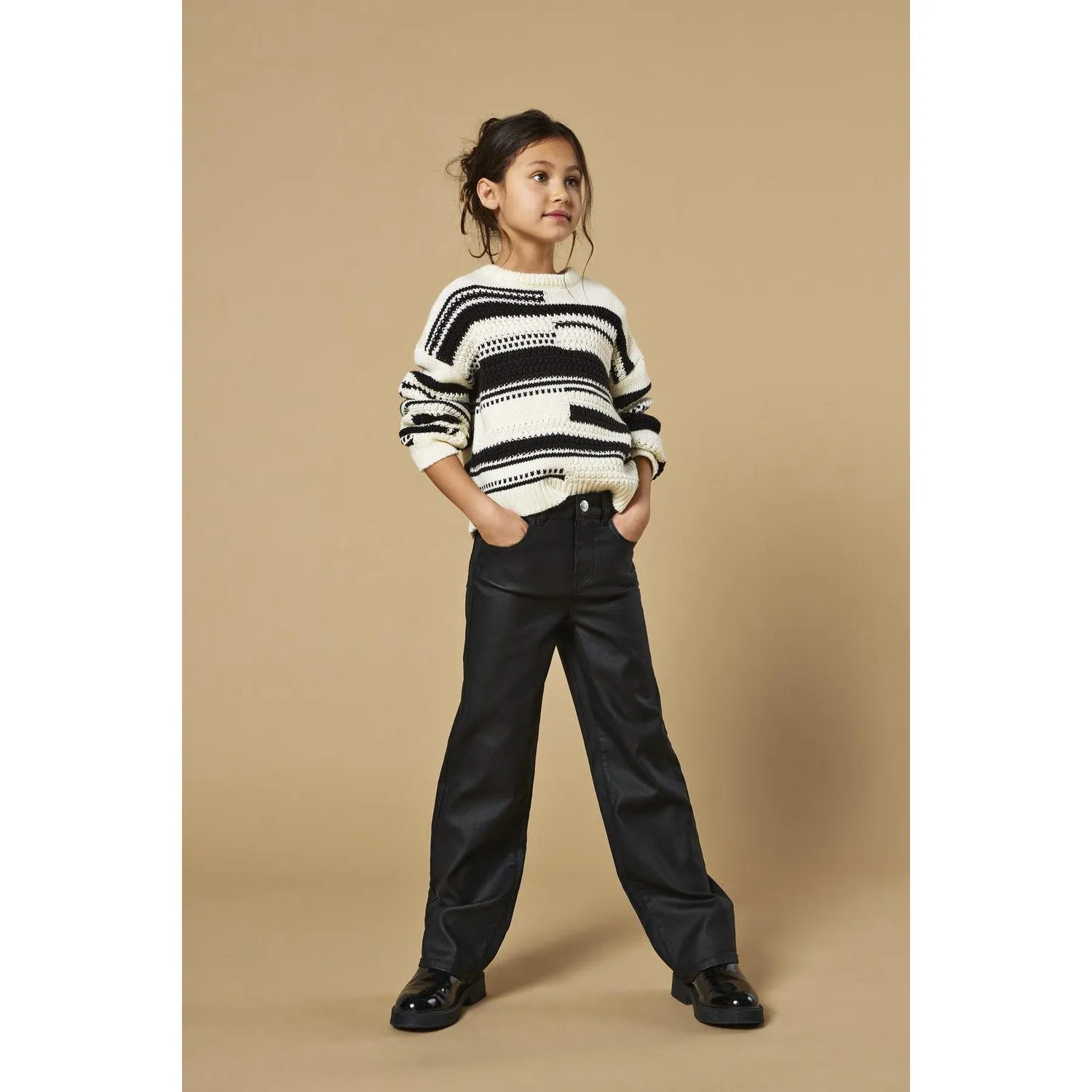 Pantalons larges enduits Black Juicy-Nya pour enfants UNIQUEMENT