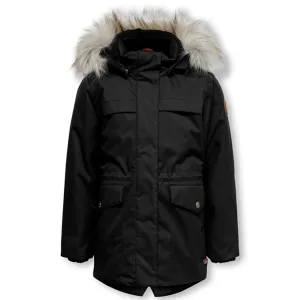 kids only Black Newliva Waterproof Fur Parka Coat Kids Only