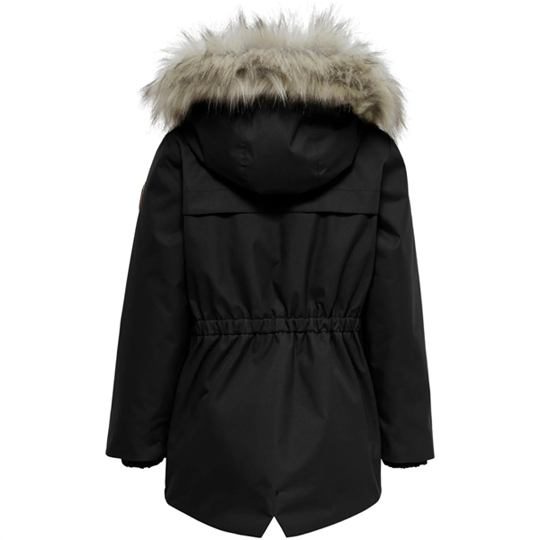 Parka imperméable en fourrure Newliva noir pour enfants uniquement
