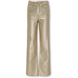 kids ONLY Gold Colour Juicy Wide Metal Coated Pants Kids Only