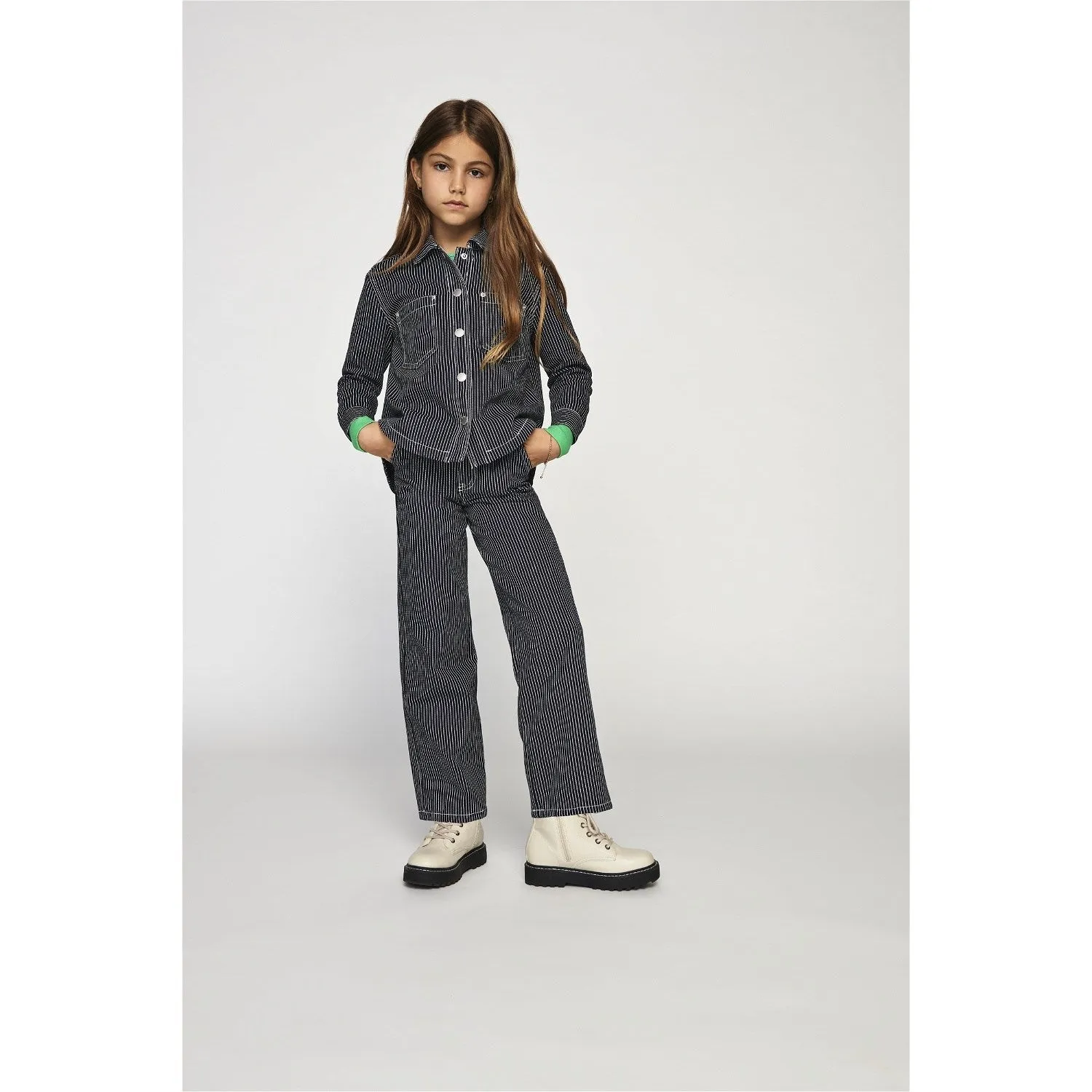 Pantalon à Rayures Droites Merle Blanc Nuit Étoilée Exclusivement pour Enfants