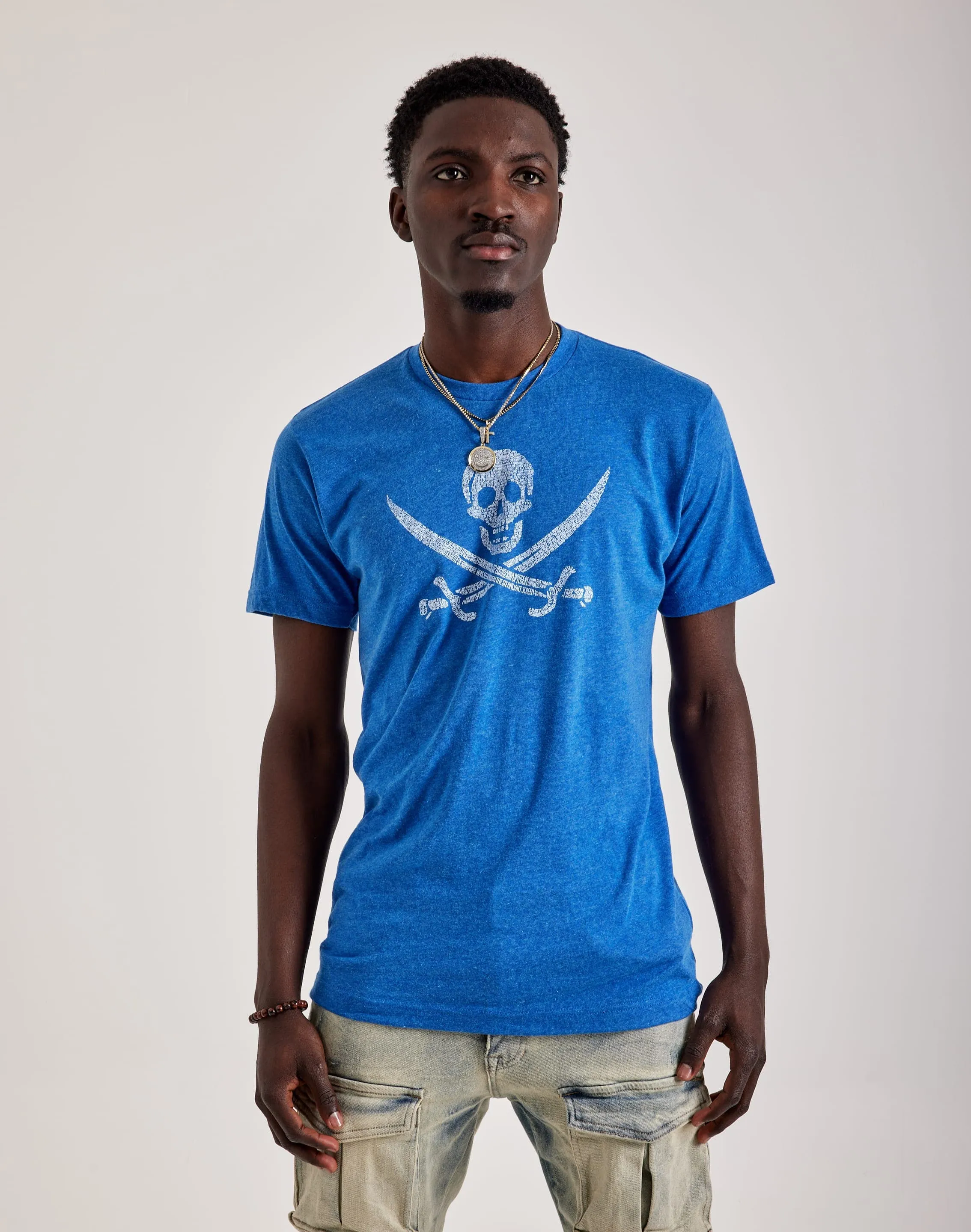 T-shirt Pirate Crâne Pop Art LA avec Motif Typographique