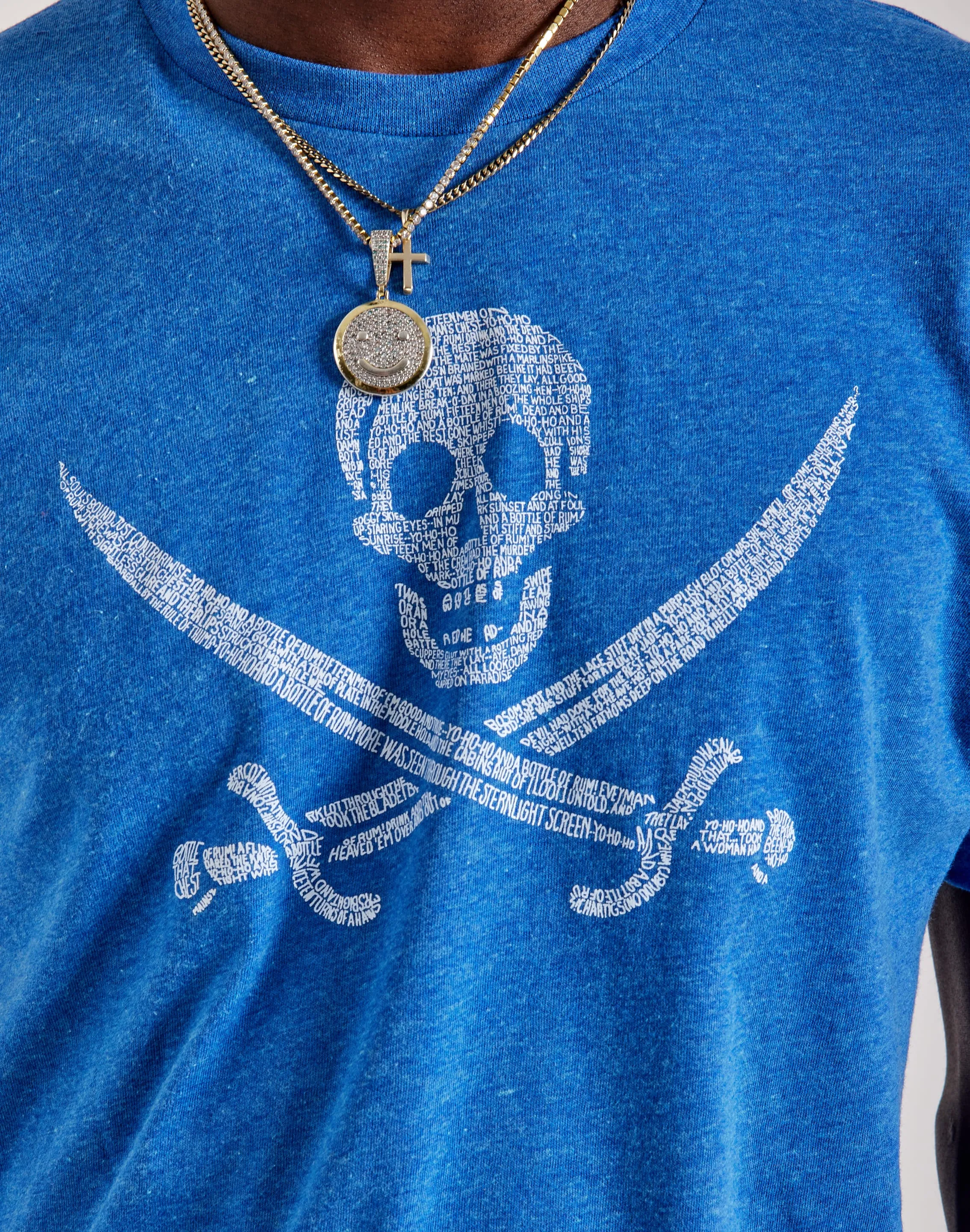 T-shirt Pirate Crâne Pop Art LA avec Motif Typographique