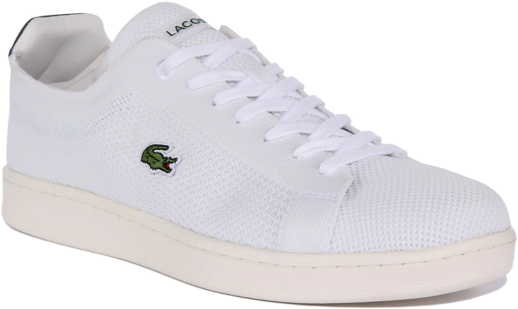 Lacoste Carnaby Piqué en Blanc et Vert pour Homme Chaussures Lacoste