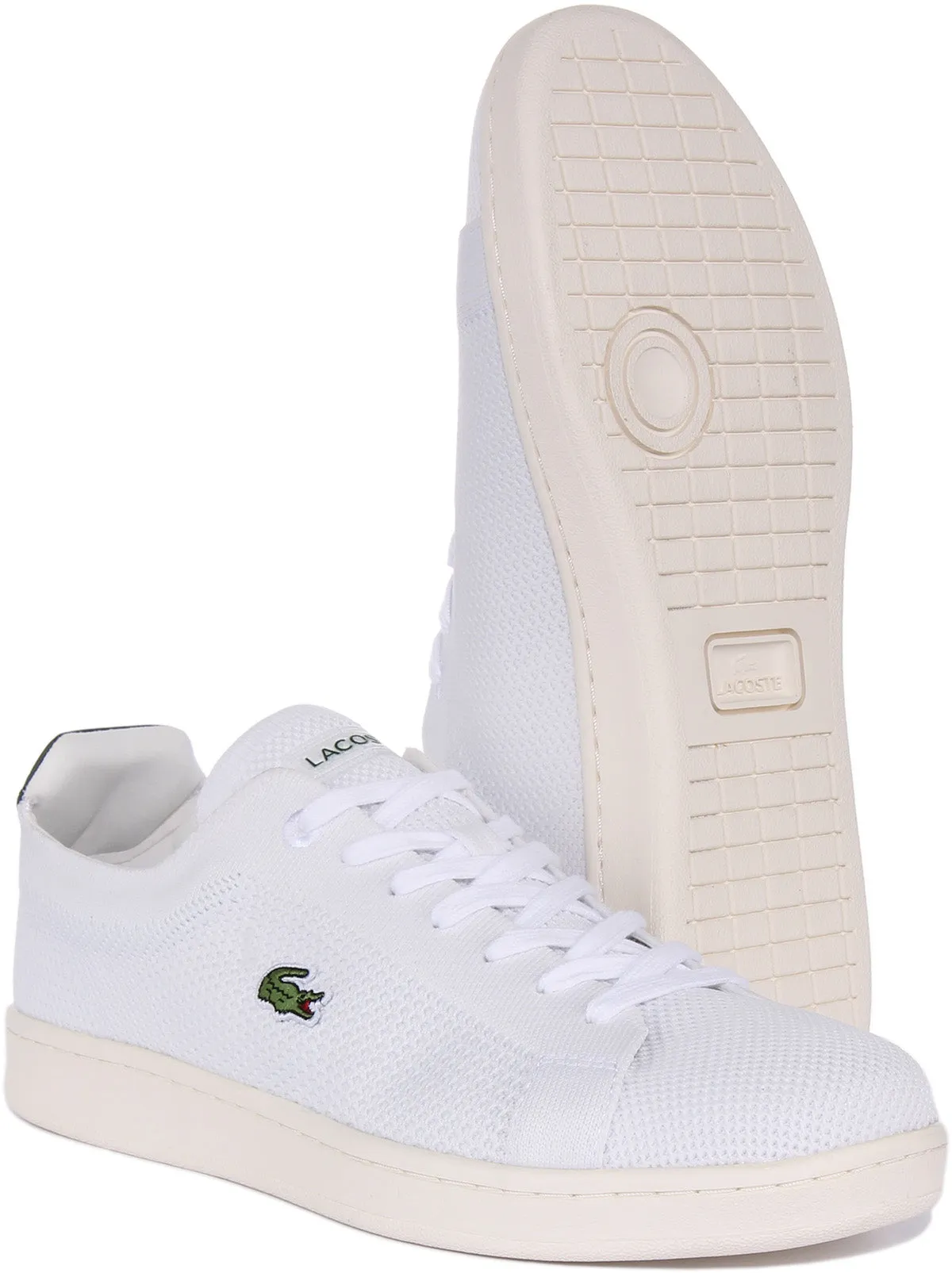 Lacoste Carnaby Piqué en Blanc et Vert pour Homme Chaussures Lacoste