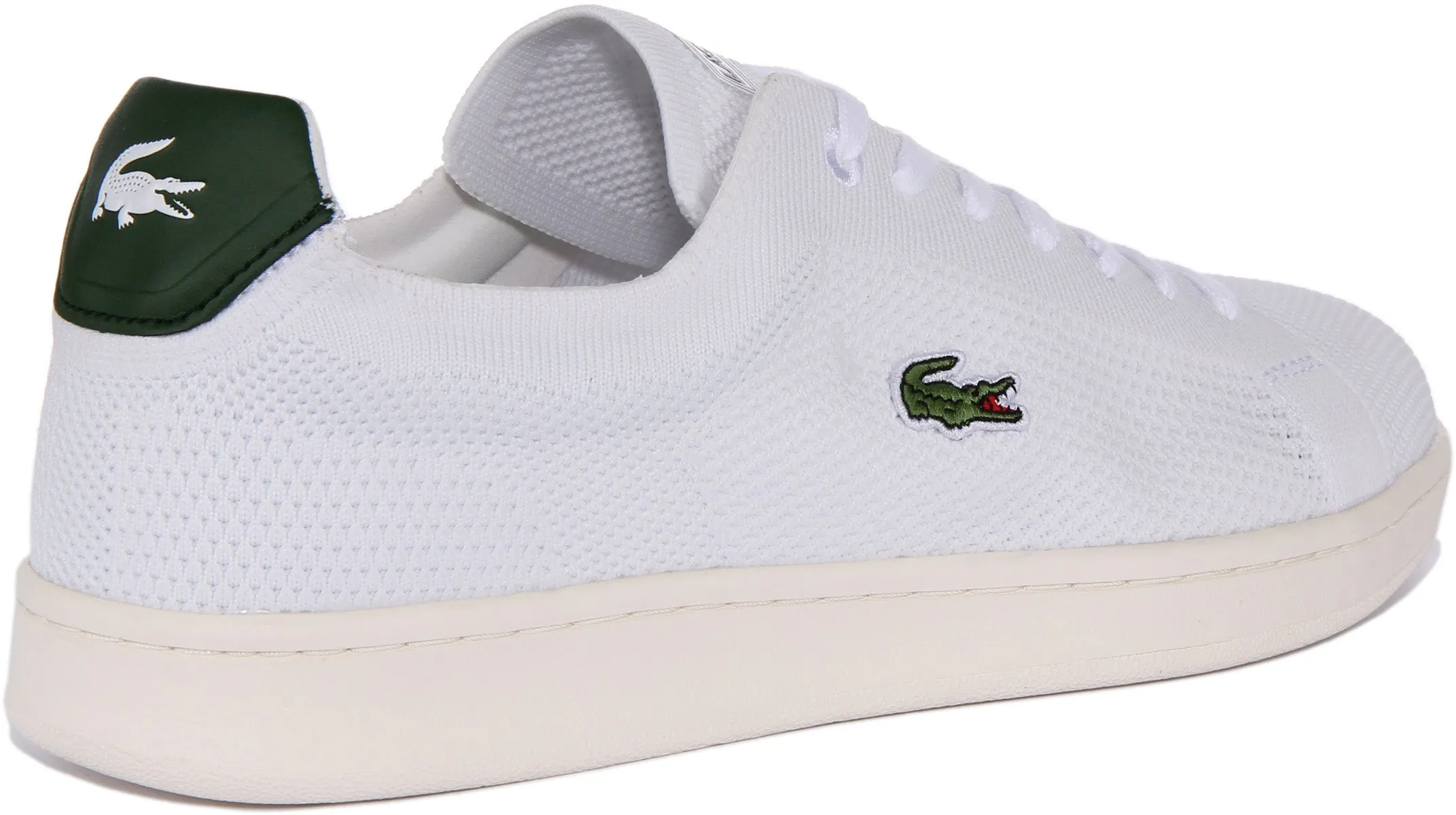 Lacoste Carnaby Piqué en Blanc et Vert pour Homme Chaussures Lacoste