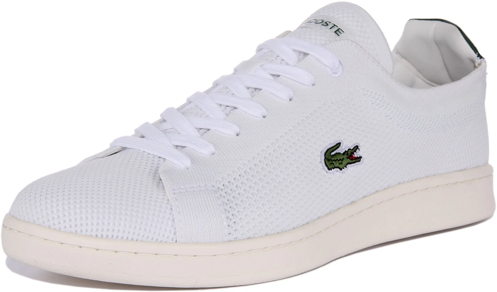 Lacoste Carnaby Piqué en Blanc et Vert pour Homme Chaussures Lacoste