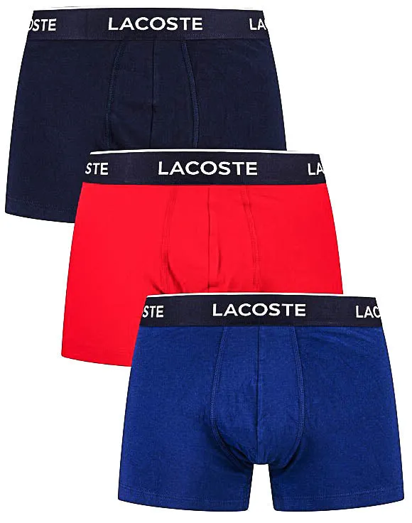 Boxers en Coton Élastique Lacoste en Bleu Marine et Rouge Pour Hommes Chaussures Lacoste