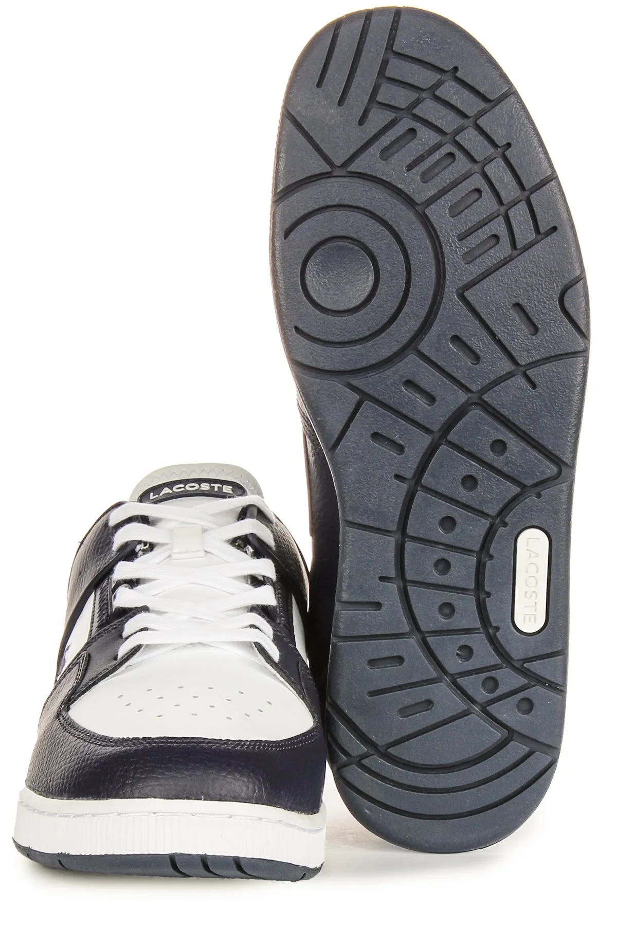 Chaussures Lacoste Court Cage en Bleu Marine et Blanc pour Homme