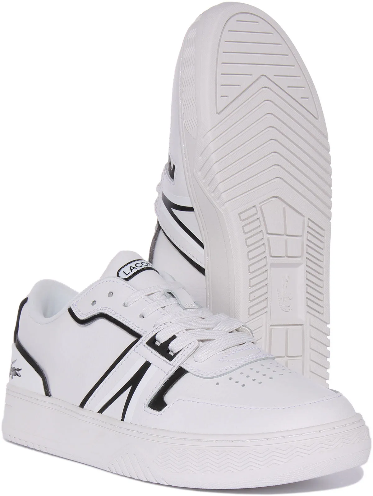 Lacoste L001 123 7 En Blanc Noir Pour Hommes Chaussures Lacoste