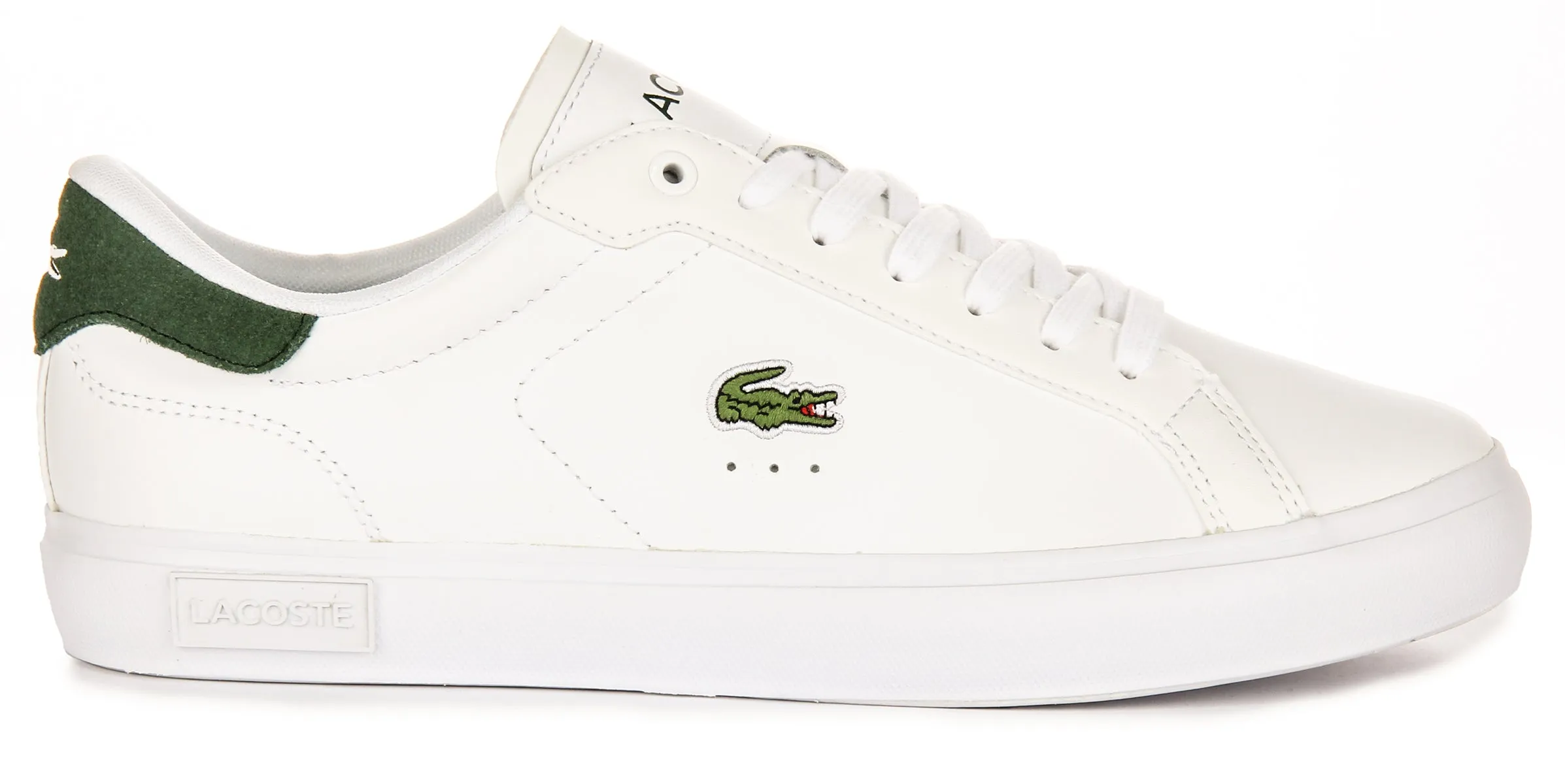 Lacoste Powercourt en blanc et vert pour hommes Chaussures Lacoste