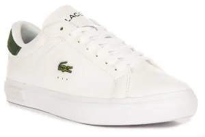 Lacoste Powercourt In White Green For Men Shoes Lacoste