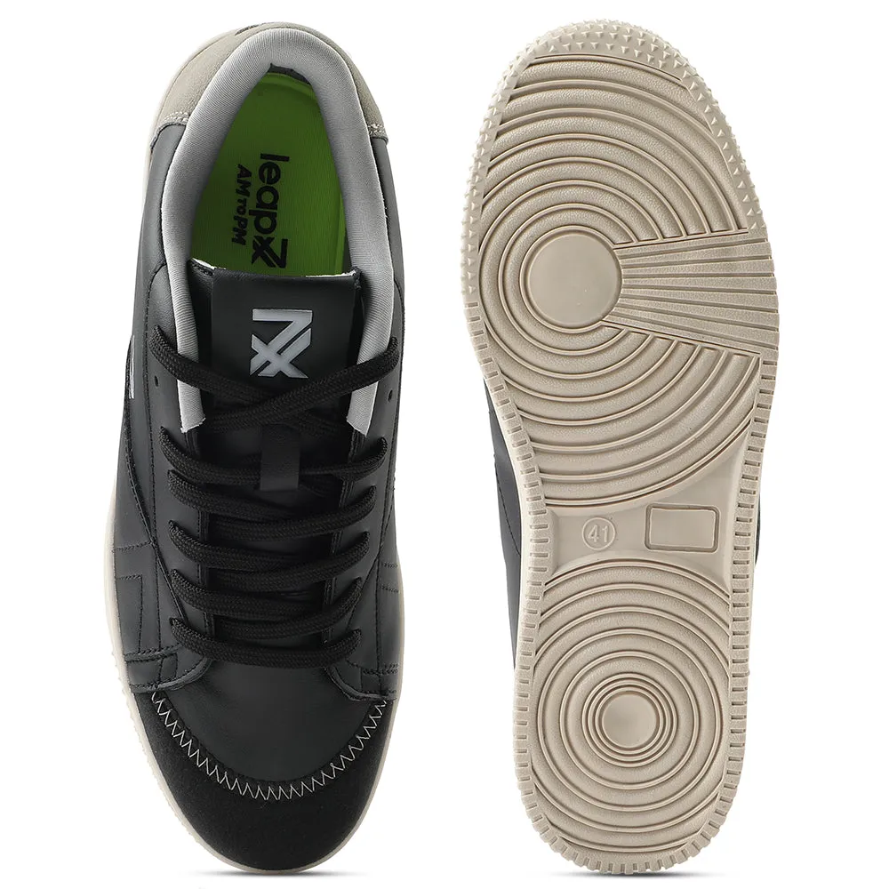 Leap7x Chaussures de Sport Décontractées à Lacets Noires Pour Hommes NEXTER-1E Par Liberty