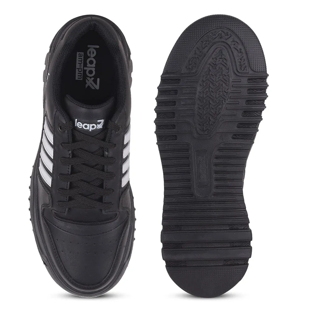 Baskets décontractées à lacets noires Leap7x pour hommes JAXER-1E par Liberty