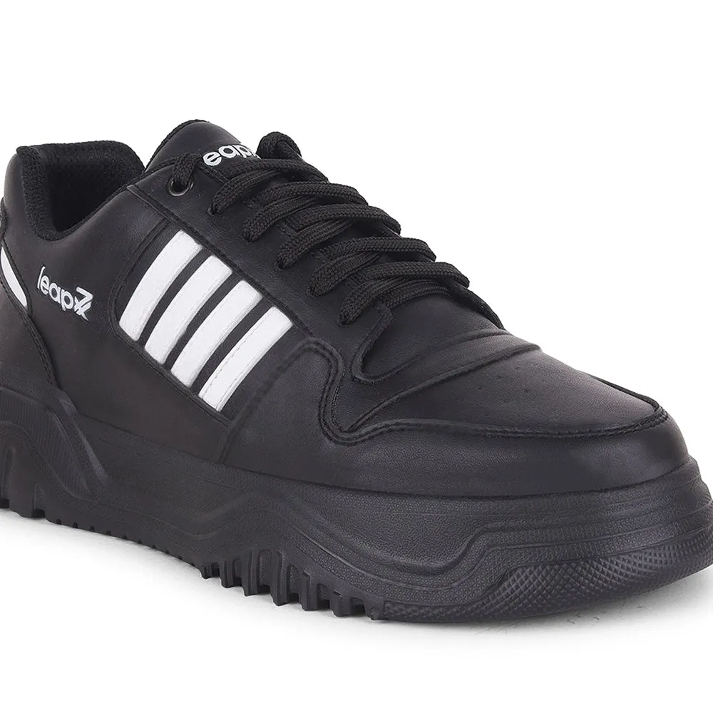 Baskets décontractées à lacets noires Leap7x pour hommes JAXER-1E par Liberty