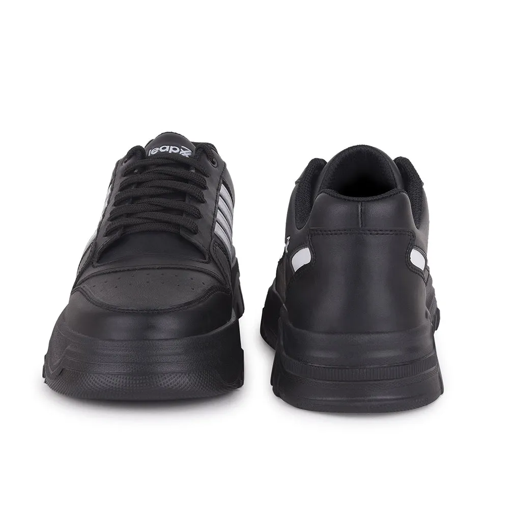 Baskets décontractées à lacets noires Leap7x pour hommes JAXER-1E par Liberty