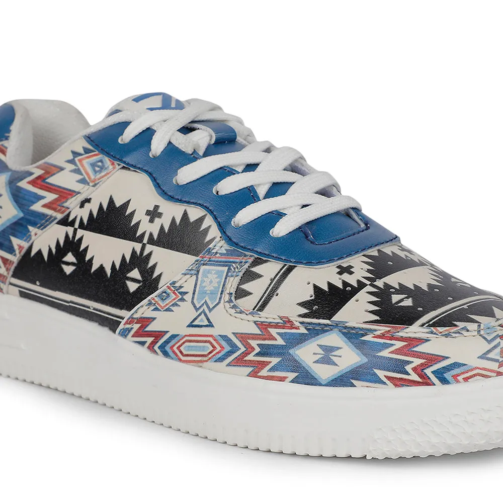Baskets décontractées Liberty MJH-M04 pour homme en toile himalayenne blanche imprimée à laçage Leap7x