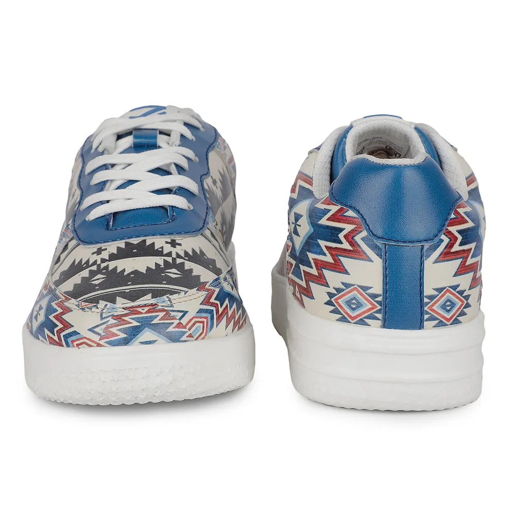 Baskets décontractées Liberty MJH-M04 pour homme en toile himalayenne blanche imprimée à laçage Leap7x