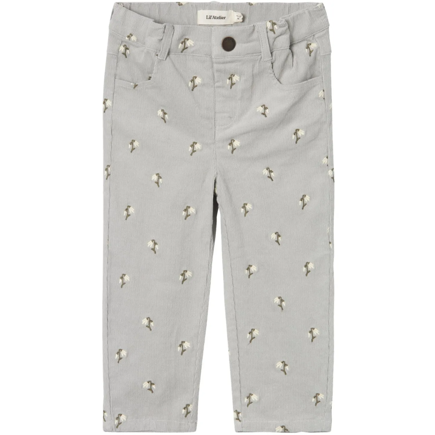 Lil'Atelier Pantalon large en velours côtelé Bella Gris Mirage Lil Atelier