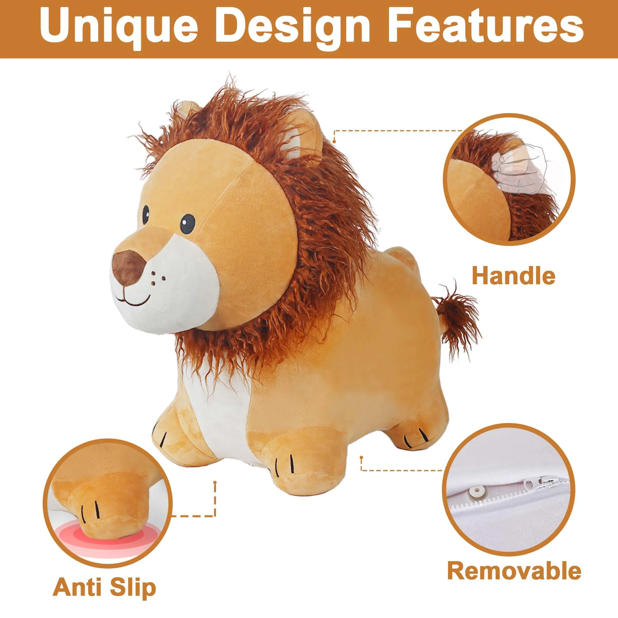 Lion Copains Sauteurs Cheval Peluche Jouets Animaux Bondissants