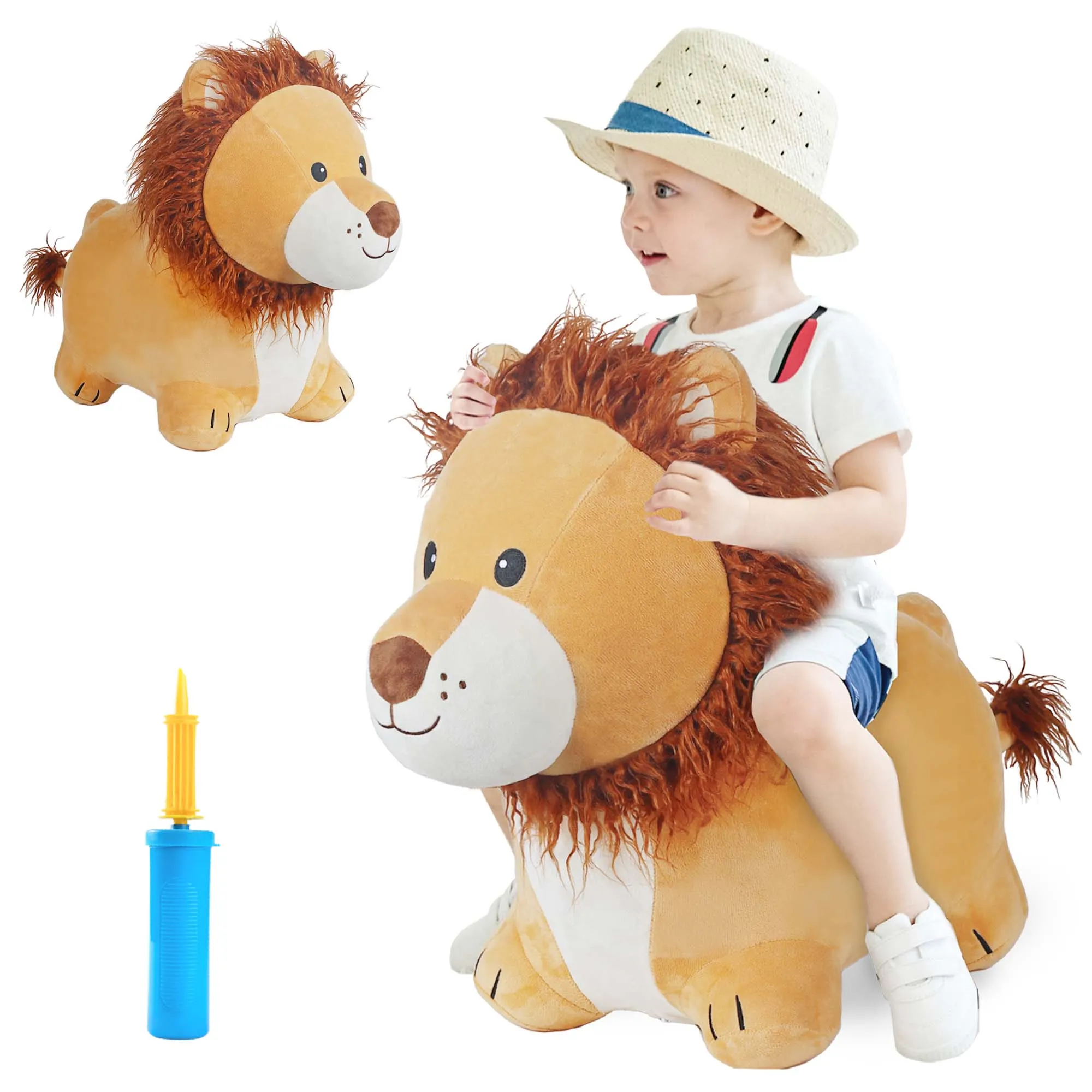 Lion Copains Sauteurs Cheval Peluche Jouets Animaux Bondissants