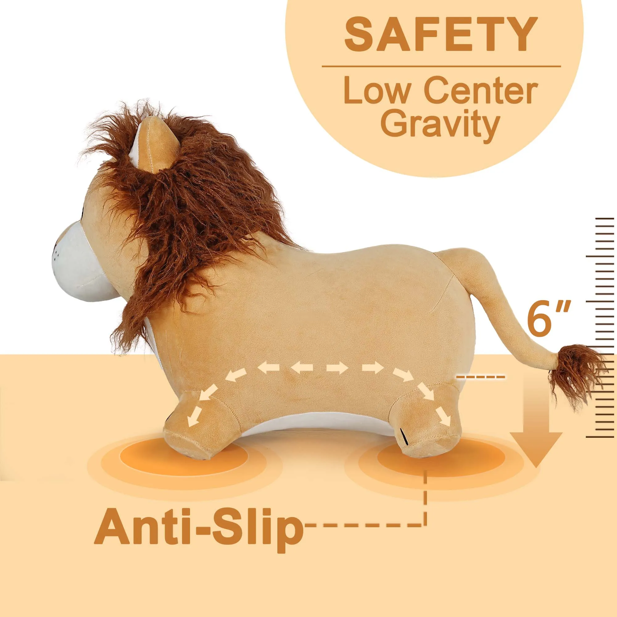 Lion Copains Sauteurs Cheval Peluche Jouets Animaux Bondissants