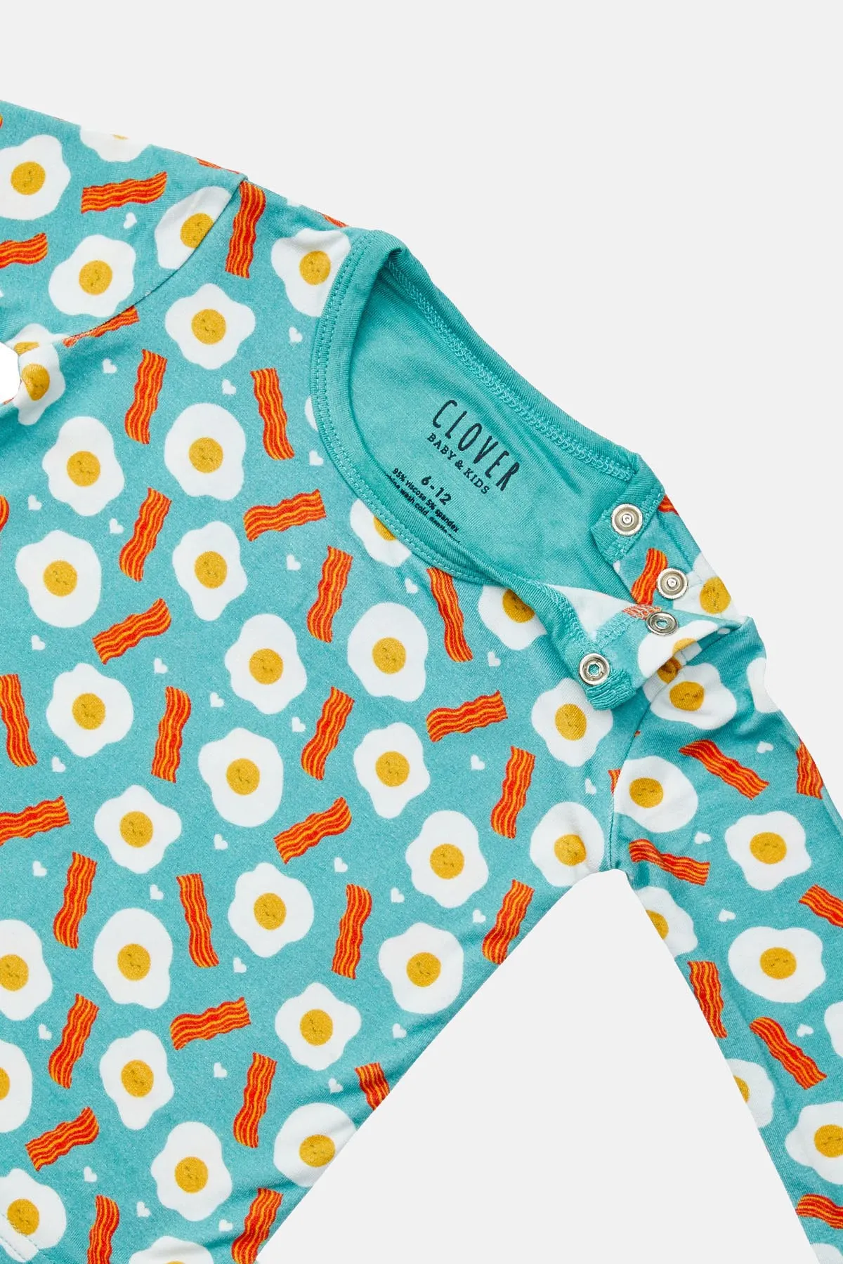 Pyjama à Manches Longues - Bacon & Oeufs Bleu Babykids_Clover-Baby-Kids