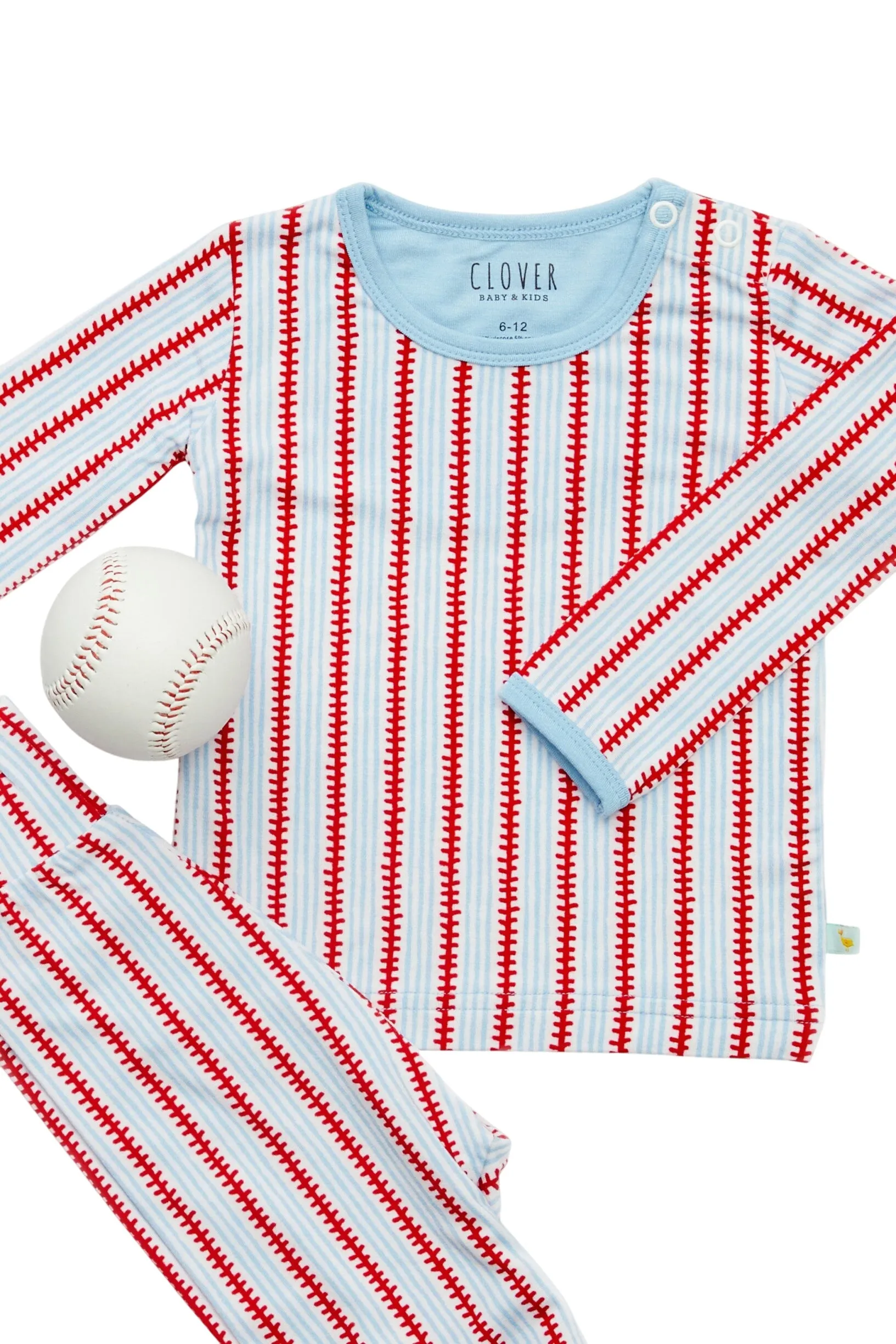 Pyjama à Manches Longues - Rayures Baseball Babykids_Clover-Baby-Kids
