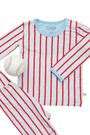 Long Sleeve Pajama Set - Baseball Stripes Babykids_Clover-Baby-Kids