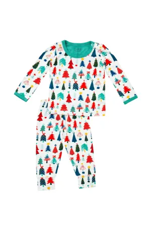 Long Sleeve Pajama Set - Christmas Trees Babykids_Clover-Baby-Kids